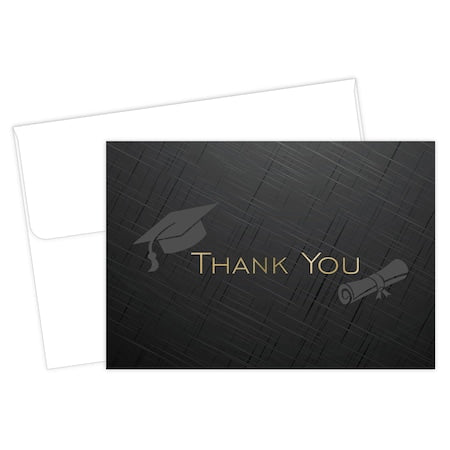 Thank You Card and Envelopes, Gold, PK50