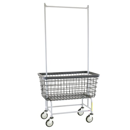 Wire Utility Cart with Double Pole Rack, 6 Bushel, Dura-Seven Anti-Rust Coating