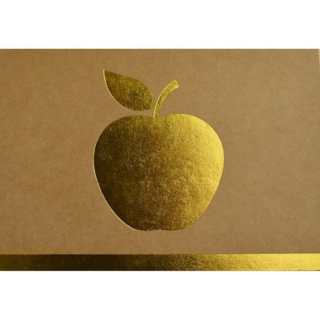 Note Card W/Envelope, Gold Foil App, PK25