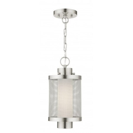 Brushed Nickel Outdoor Pendant Lantern,1