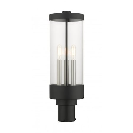 Textured Black Outdoor Post Top Lantern,