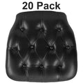 Hard Black Tufted Vinyl Chiavari Chair Cushion, PK20