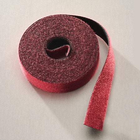 Hook and Loop Tape, 1/2"x75 ft., 15 ft, 1/2 in W, Cranberry