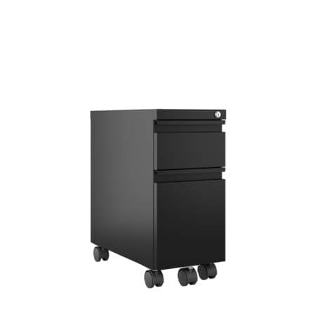 10" W 2 Drawer File Cabinet, Black, Legal/Letter