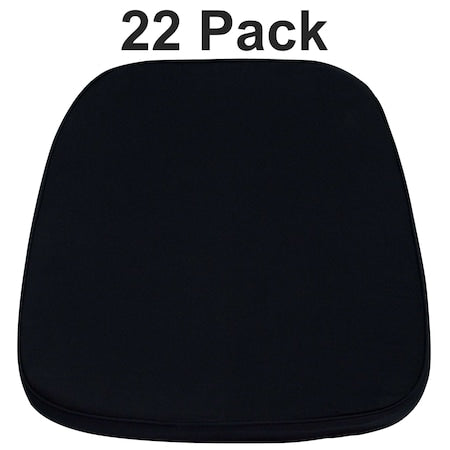 Soft Black Fabric Chiavari Chair Cushion, PK22