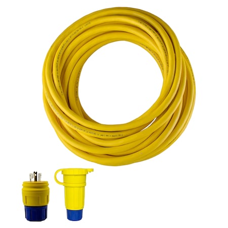 SOW Extension Cord, 12 AWG, Indoor/Outdoor, 12/3, 1 Outlets, Non-NEMA, Yellow, Non-NEMA, 25 ft