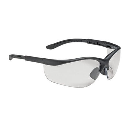 HI-VOLTAGE AC, Safety Glasses, Anti-Fog & Anti-Scratch, Clear Lens, Black Frame, Half-Frame