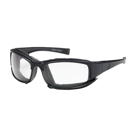 Cefiro, Safety Glasses, Anti-Fog & Anti-Scratch, Clear Lens, Black Frame, Full-Frame, 1 PR