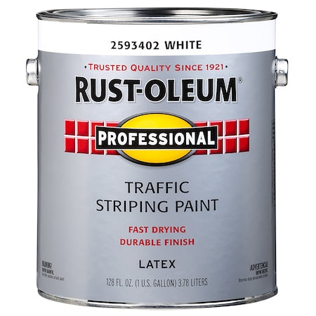 Traffic Zone Marking Paint, 1 gal, White, Water -Based