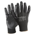 Coated Gloves, Foam Nitrile, Smooth, 4-Mar, Not Rated Abrasion Level, Black, L