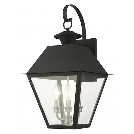 Black Outdoor Wall Lantern,3 Light
