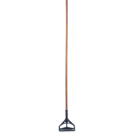 60" Mop Handle, Wood, Plastic Head, 60", Package Quantity 12, Wood
