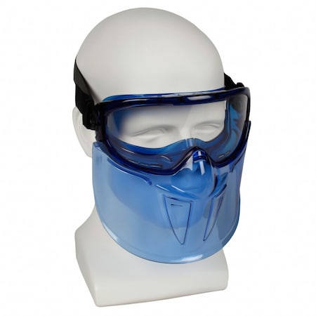 Goggles with Face Shield, V90, Anti-Fog Coating, Clear Lenses, Blue Frame, Blue Shield, Unisex