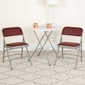 Burgundy Fabric Metal Chair, PK2