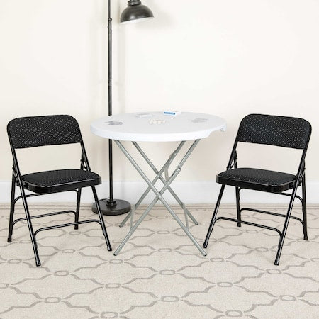 Black Fabric Metal Chair, PK2
