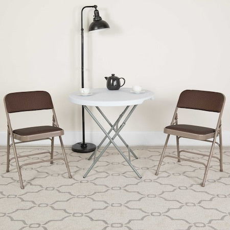 Brown Fabric Metal Chair, PK2