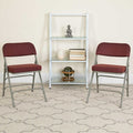 Burgundy Fabric Folding Chair, PK2