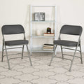 Gray Fabric Folding Chair, PK2