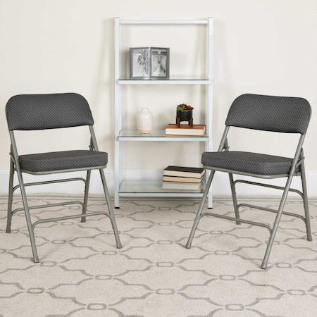 Gray Fabric Folding Chair, PK2