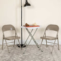 HERCULES Series Double Braced Gray Metal Folding Chair, PK2