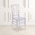 Flash Elegance Crystal Ice Stacking Chair with Designer Back, PK2