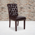 Brown Leather Parsons Chair, PK2
