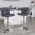 Gray Quilted Vinyl Barstool, PK2