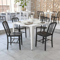 Gael Commercial Grade Black Metal Indoor-Outdoor Chair, PK2
