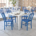 Gael Commercial Grade Blue Metal Indoor-Outdoor Chair, PK2
