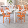 Gael Commercial Grade Orange Metal Indoor-Outdoor Chair, PK2