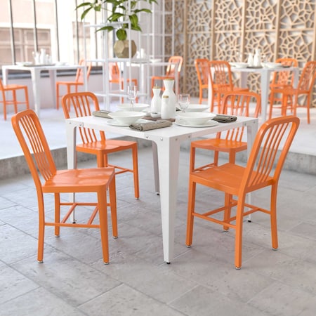 Gael Commercial Grade Orange Metal Indoor-Outdoor Chair, PK2