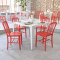Gael Commercial Grade Red Metal Indoor-Outdoor Chair, PK2
