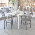 Gael Commercial Grade Silver Metal Indoor-Outdoor Chair, PK2