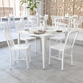 Gael Commercial Grade White Metal Indoor-Outdoor Chair, PK2
