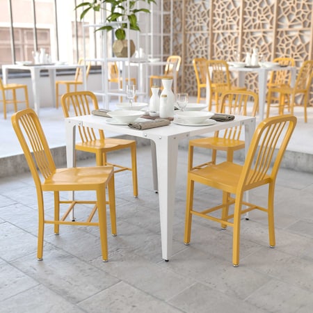 Gael Commercial Grade Yellow Metal Indoor-Outdoor Chair, PK2