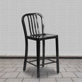 2 "" High Black Metal Counter Height Stool, PK2