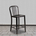 2PK 24" High Black-Gold Metal Counter Height Stool
