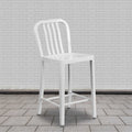 2 " High White Metal Counter Height Stool, PK2