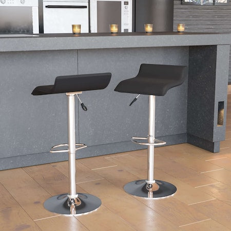 Black Vinyl Barstool, PK2