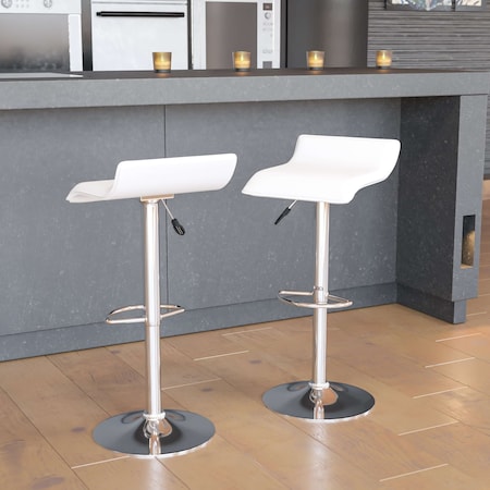 White Vinyl Barstool, PK2