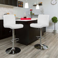 White Vinyl Barstool, PK2