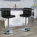 Black Quilted Vinyl Barstool, PK2