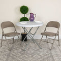 HERCULES Series Double Braced Gray Vinyl Folding Chair, PK2