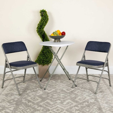 Navy Fabric Folding Chair, PK2