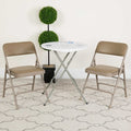 Beige Vinyl Folding Chair, PK2