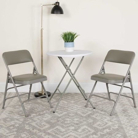 Gray Vinyl Folding Chair, PK2