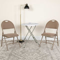 Beige Fabric Folding Chair, PK2