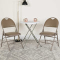 Beige Vinyl Folding Chair, PK2