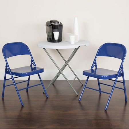 Cobalt Blue Folding Chair, PK2