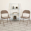 Beige Metal Folding Chair, PK2